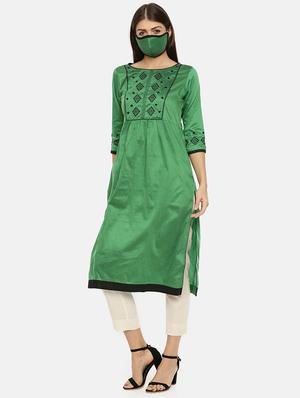 embroidered straight kurta - 17398828 - Standard Image - 4