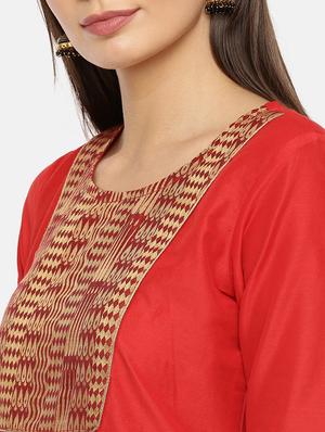 gold printed straight kurta - 17398832 - Standard Image - 5