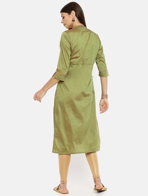 embroidered straight kurta - 17398836 - Standard Image - 3