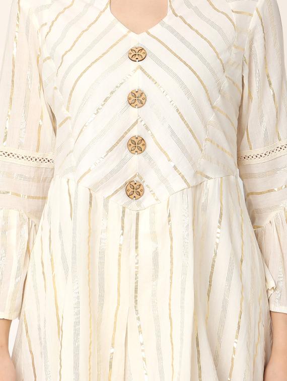 mandarin neck flared dress - 17398847 - Zoom Image - 5