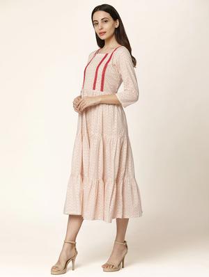 chevron print tiered dress - 17398850 - Standard Image - 2