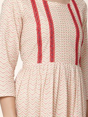 chevron print tiered dress - 17398850 - Standard Image - 4