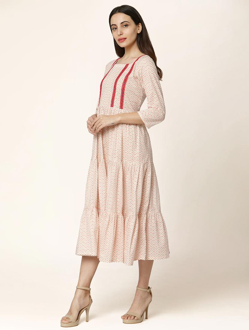 chevron print tiered dress - 17398850 - Zoom Image - 2