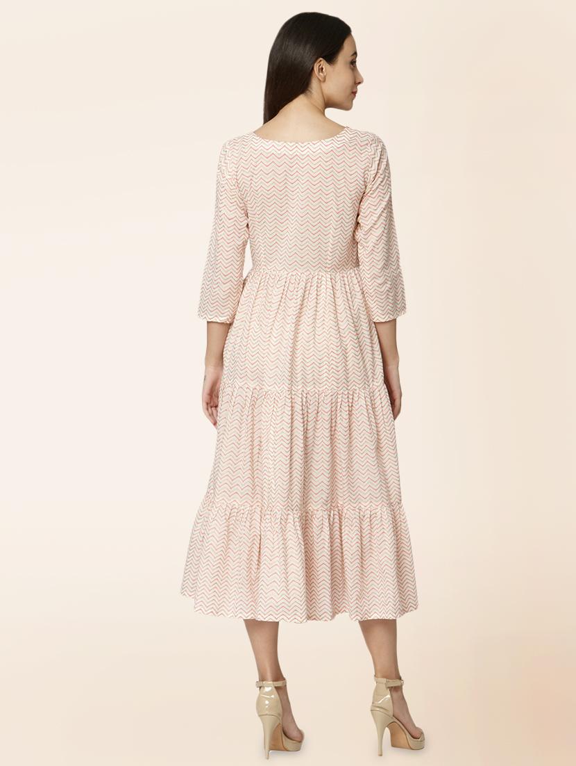 chevron print tiered dress - 17398850 - Zoom Image - 3