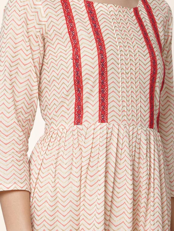 chevron print tiered dress - 17398850 - Zoom Image - 4