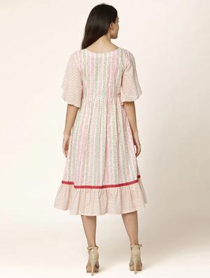 flutter sleeves a-line dress - 17398854 - Standard Image - 3