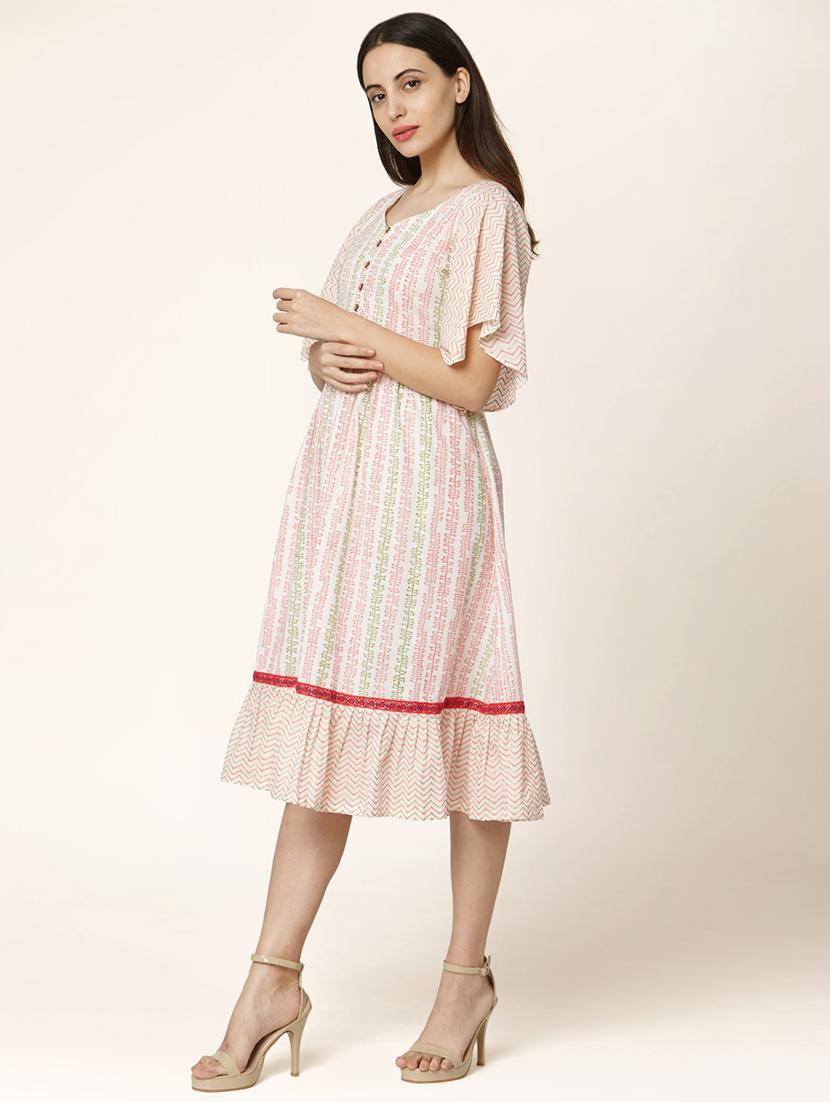 flutter sleeves a-line dress - 17398854 - Zoom Image - 2