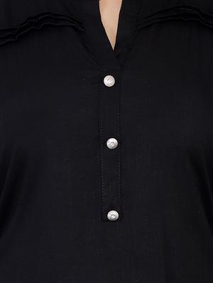 solid straight kurti - 17399013 - Standard Image - 4