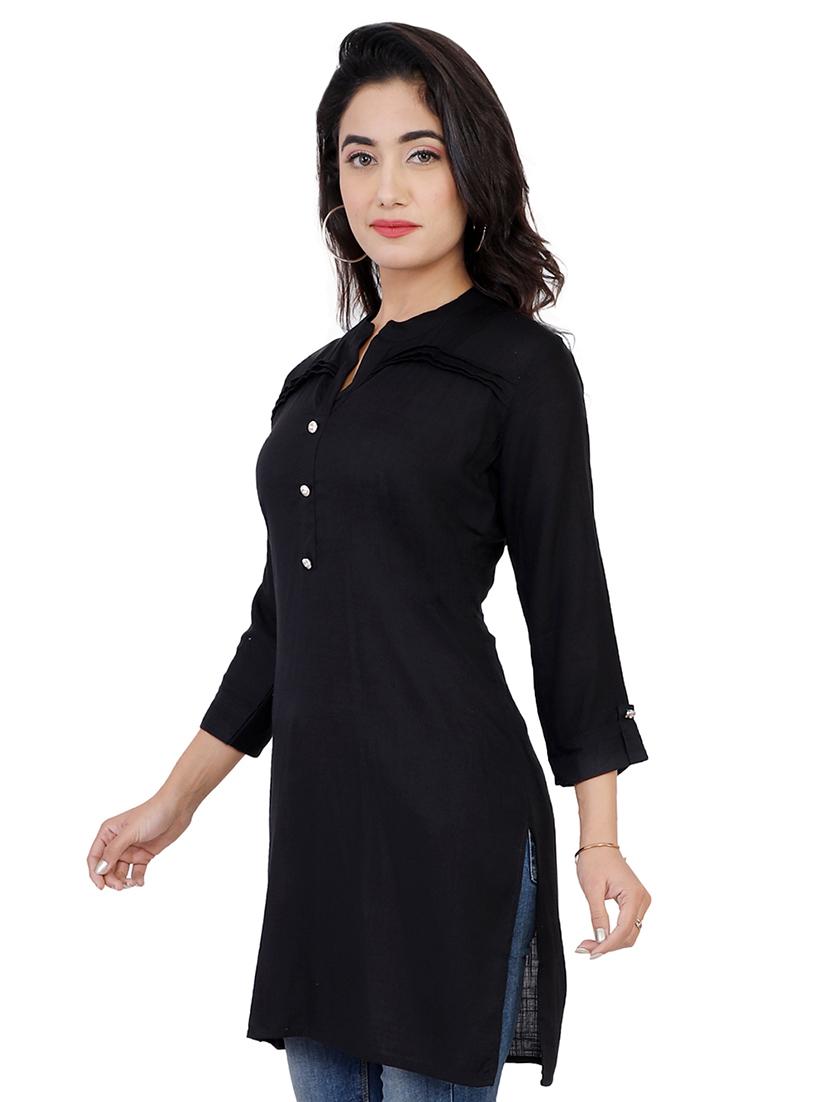 solid straight kurti - 17399013 - Zoom Image - 1