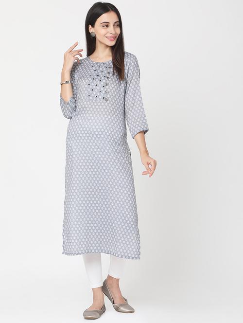printed straight kurta - 17399042 - Standard Image - 1