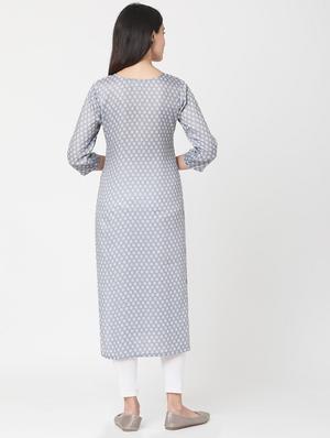 printed straight kurta - 17399042 - Standard Image - 3