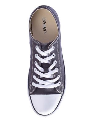 grey canvas lace up sneakers - 17399055 - Standard Image - 4