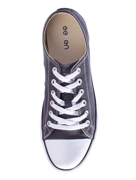 grey canvas lace up sneakers - 17399055 - Zoom Image - 4