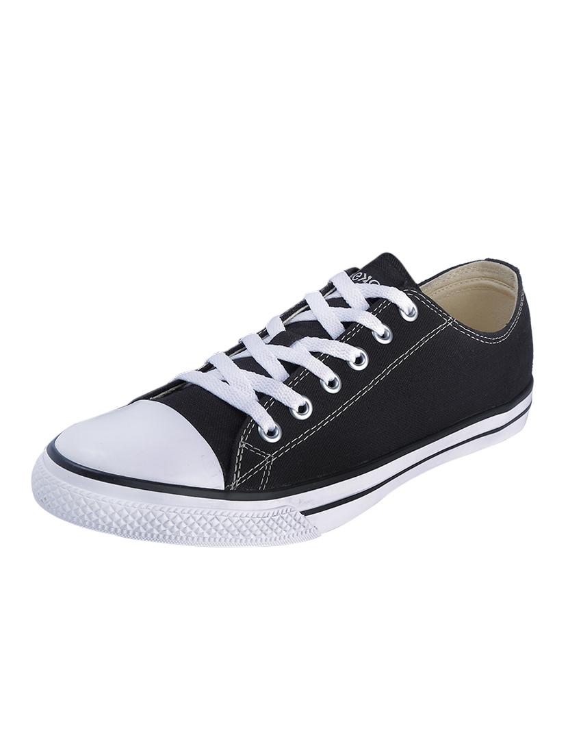 black canvas lace up sneakers - 17399056 - Zoom Image - 1