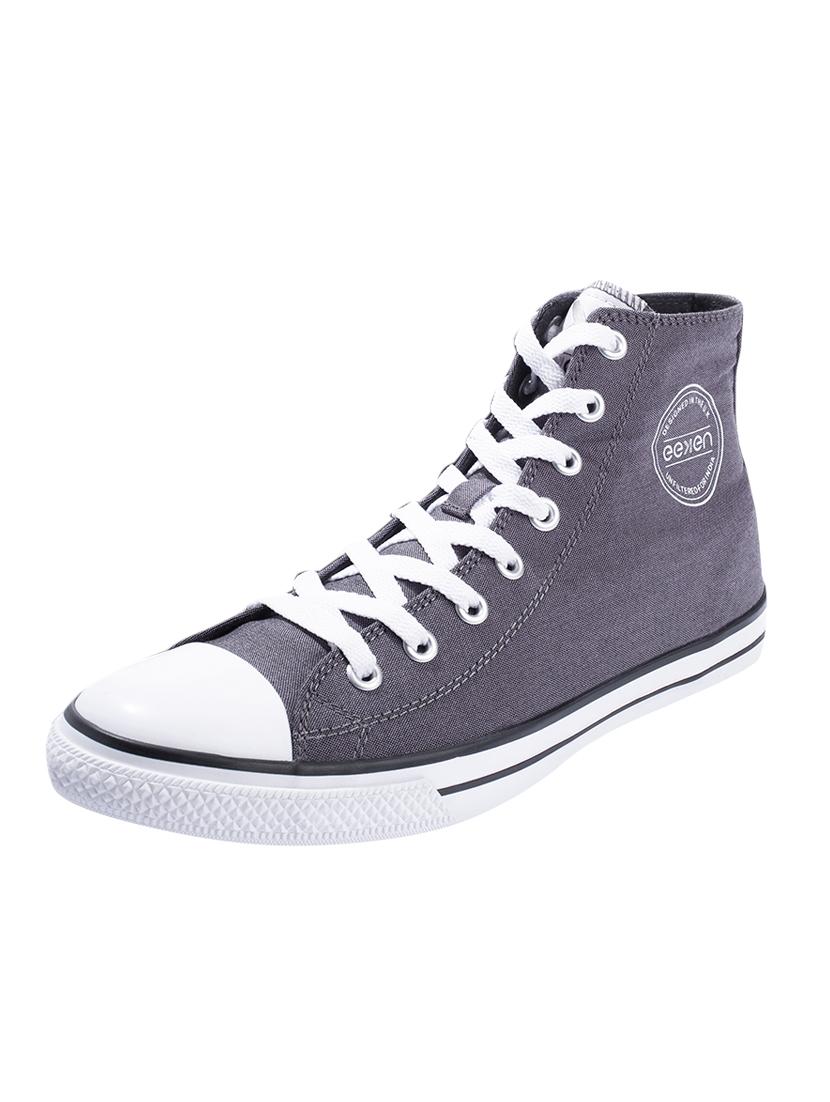 grey canvas lace up sneakers - 17399058 - Zoom Image - 1