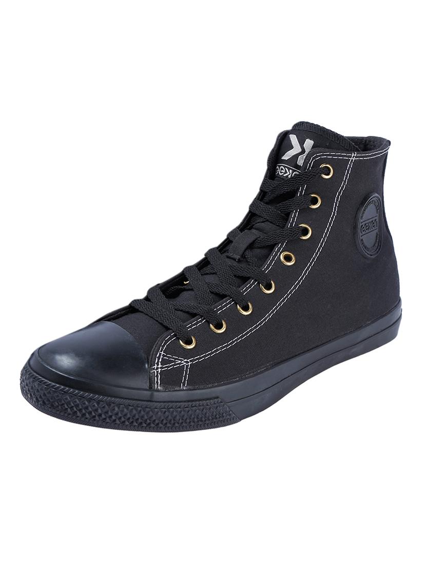black canvas lace up sneakers - 17399063 - Zoom Image - 1