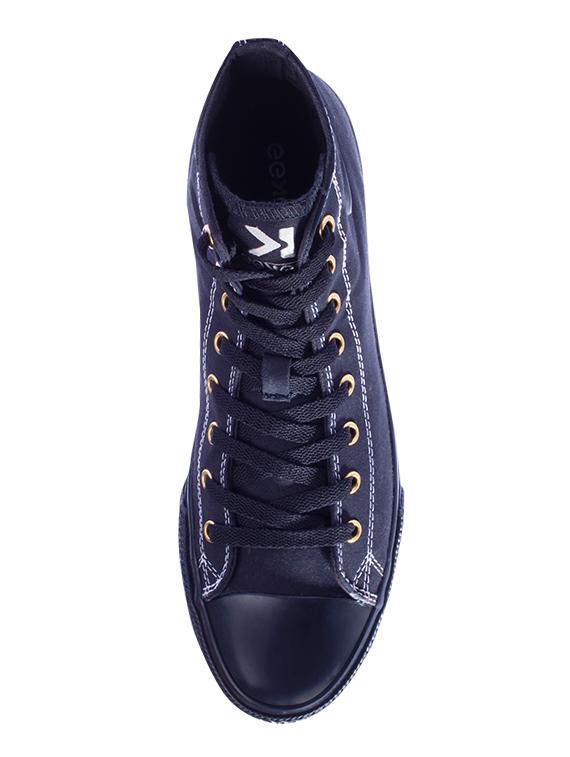 black canvas lace up sneakers - 17399063 - Zoom Image - 4