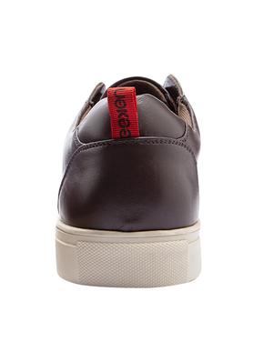 brown leather lace up sneakers - 17399073 - Standard Image - 3