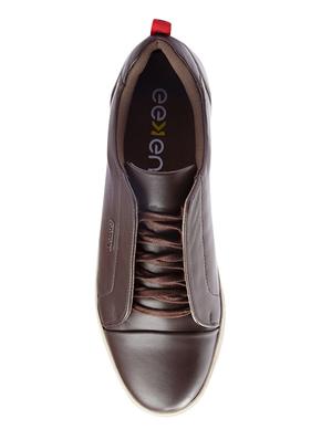 brown leather lace up sneakers - 17399073 - Standard Image - 4