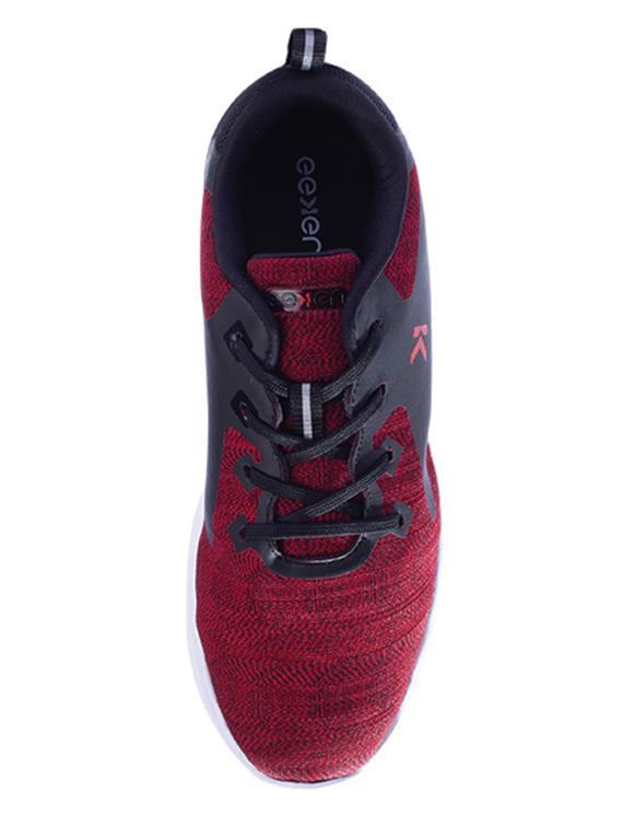 red mesh & synthetic lace up sneakers - 17399081 - Zoom Image - 4