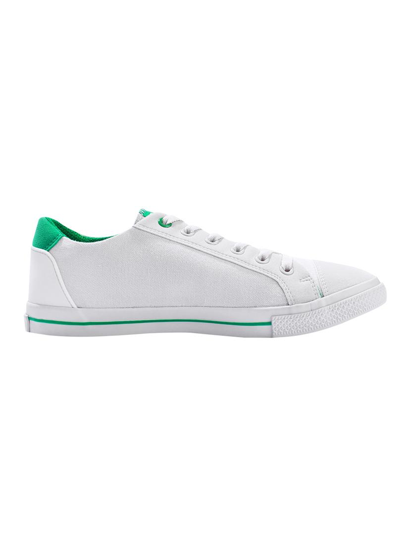 white canvas lace up sneakers - 17399087 - Zoom Image - 2