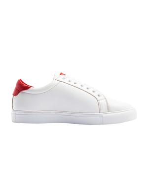 white synthetic lace up sneakers - 17399161 - Standard Image - 2