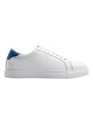 white synthetic lace up sneakers - 17399162 - Standard Image - 2