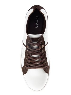 white synthetic lace up sneakers - 17399163 - Standard Image - 3