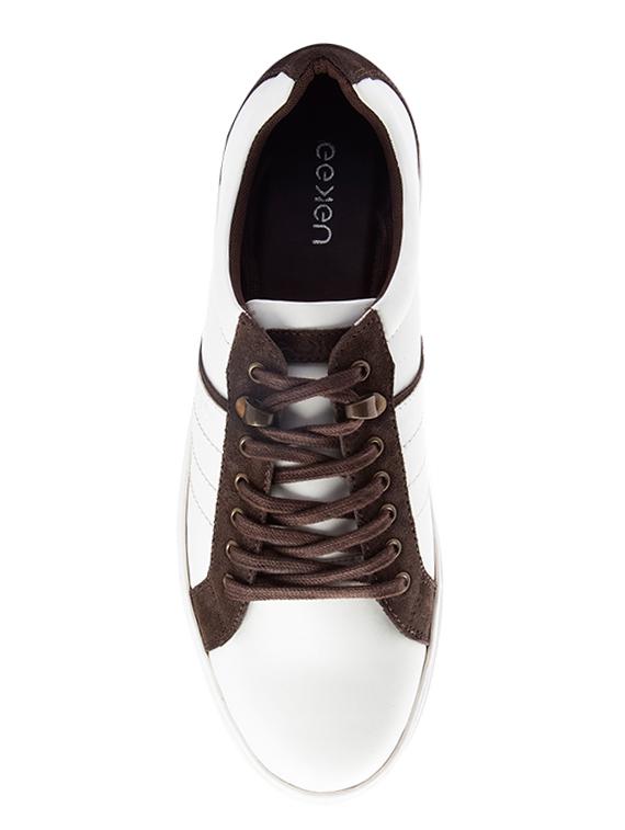 white synthetic lace up sneakers - 17399163 - Zoom Image - 3