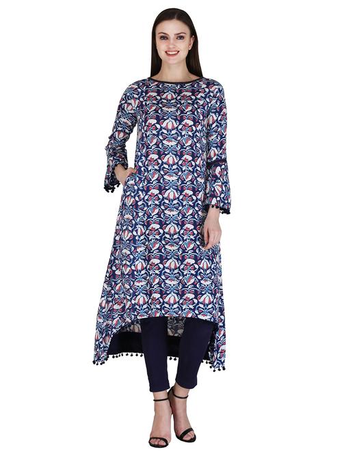 printed a-line kurta with pant set - 17399178 - Standard Image - 1