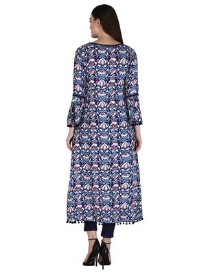 printed a-line kurta with pant set - 17399178 - Standard Image - 3