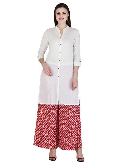solid kurta palazzo set - 17399186 - Standard Image - 1
