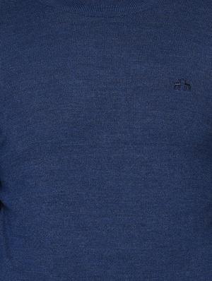 navy blue solid pullover - 17399340 - Standard Image - 5