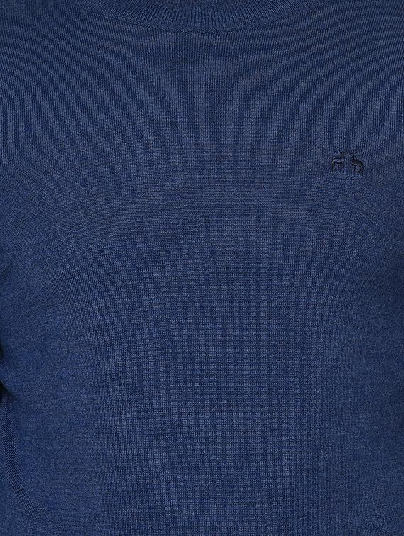 navy blue solid pullover - 17399340 - Zoom Image - 5