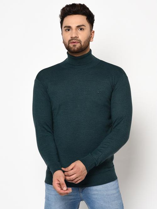 green solid pullover - 17399343 - Standard Image - 1