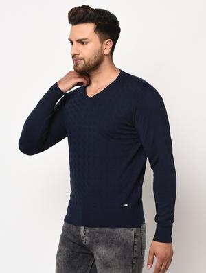 navy blue self design pullover - 17399358 - Standard Image - 2