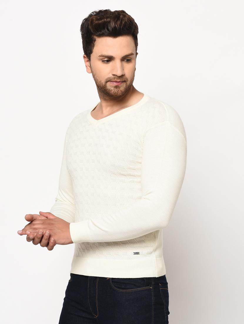 white self design pullover - 17399359 - Zoom Image - 2