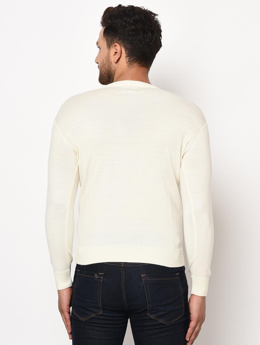 white self design pullover - 17399359 - Zoom Image - 3