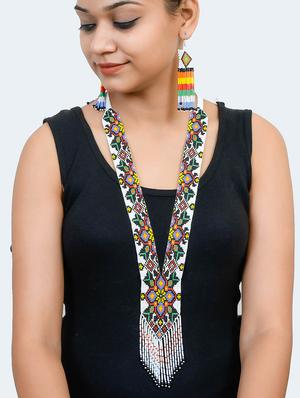white brass long necklace - 17399439 - Standard Image - 6