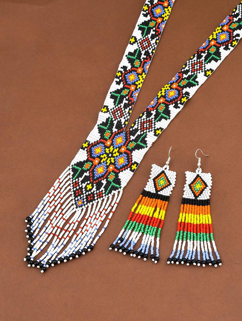white brass long necklace - 17399439 - Zoom Image - 1