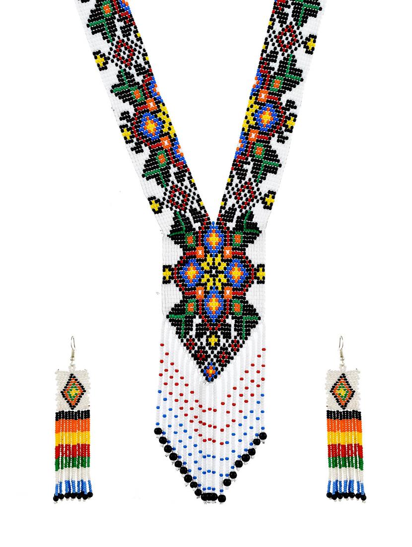 white brass long necklace - 17399439 - Zoom Image - 3
