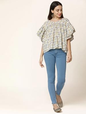 printed a-line kurti - 17399605 - Standard Image - 3