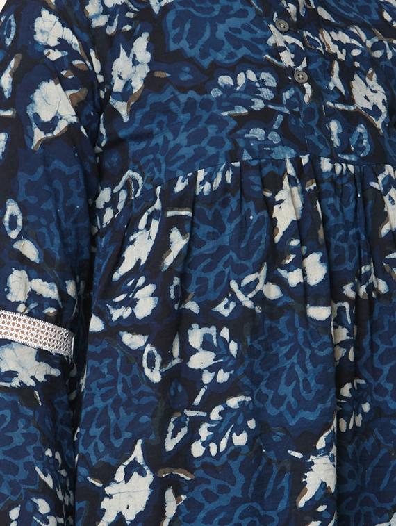 indigo cotton aline kurti - 17399607 - Zoom Image - 4