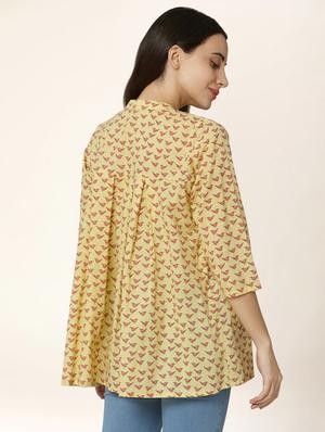 printed a-line kurti - 17399610 - Standard Image - 3
