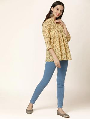 printed a-line kurti - 17399610 - Standard Image - 4
