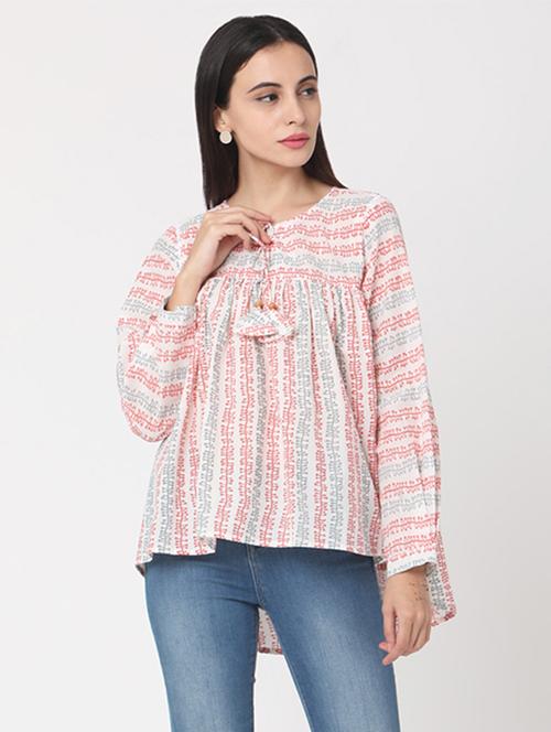 tie up neck high low top - 17399612 - Standard Image - 1