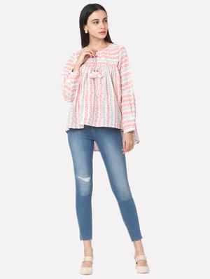 tie up neck high low top - 17399612 - Standard Image - 3
