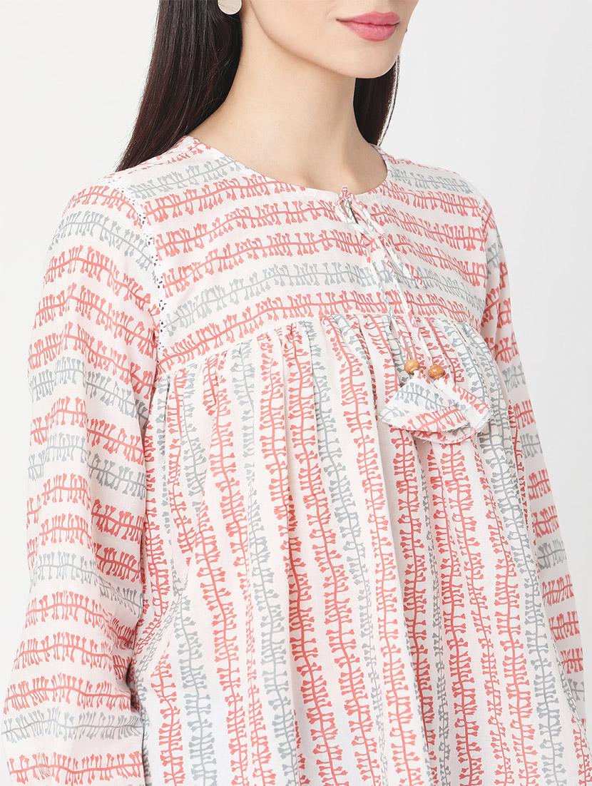 tie up neck high low top - 17399612 - Zoom Image - 4