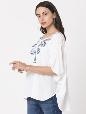 embroidered a-line kurti - 17399616 - Standard Image - 2