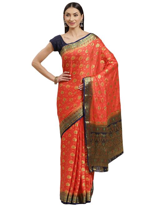 zari work woven saree with blouse - 17399632 - Standard Image - 1